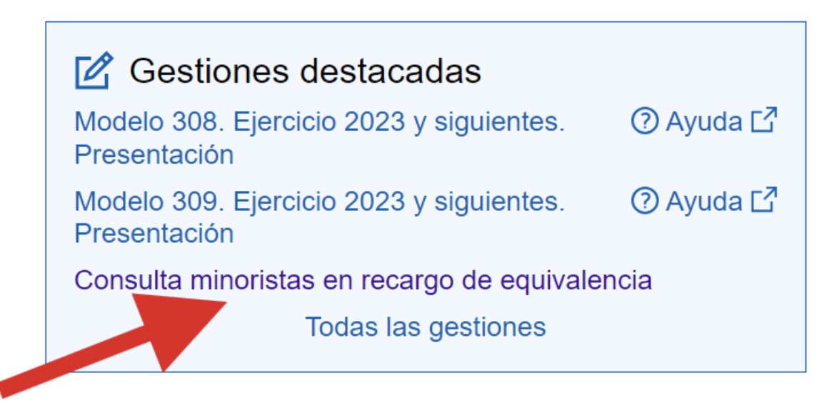 Pantalla de la Agencia Tributaria donde se señala la sección de