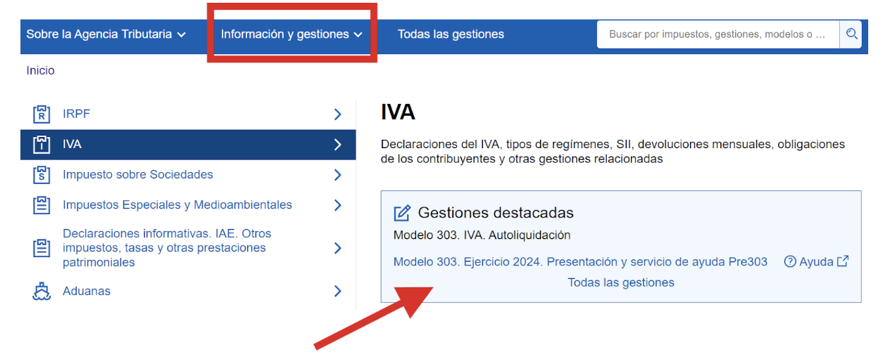 Pantalla de la Agencia Tributaria donde se indica