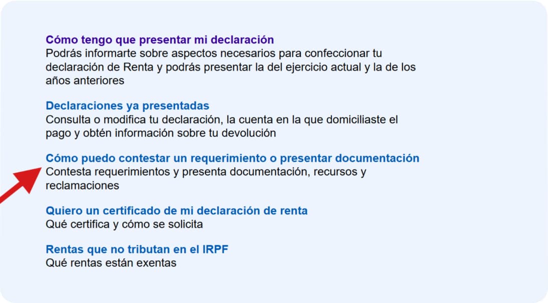 En la web de Hacienda puedes responder a un requerimiento del modelo 100.
