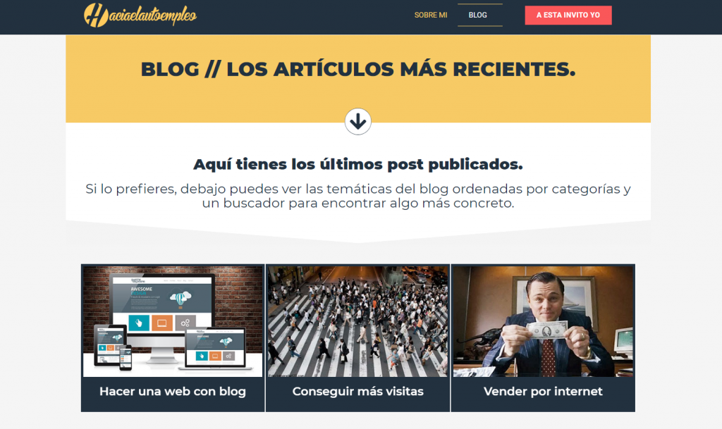 Ejemplo del blog Hacia el Autoempleo