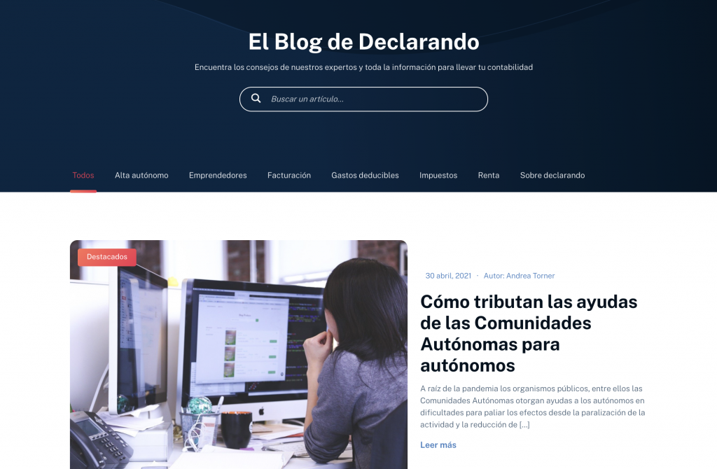 Ejemplo del blog de Declarando
