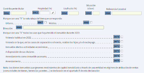 Pantalla de Hacienda donde se declara los ingresos por arrendamiento