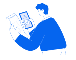 Ilustración de un autónomo revisando sus ingresos
