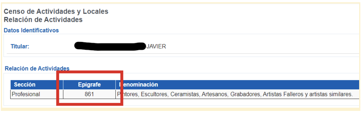 Pantalla de la Agencia Tributaria de la sección de