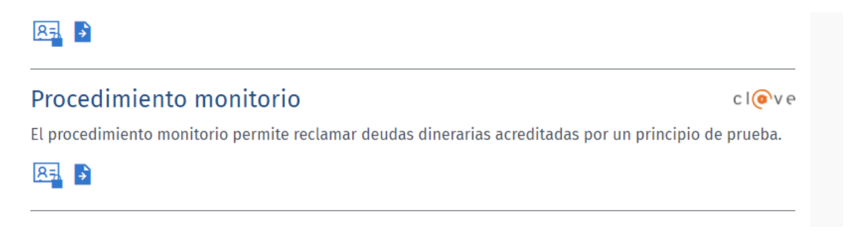Pantalla de la sede judicial electrónica donde se muestra la sección de