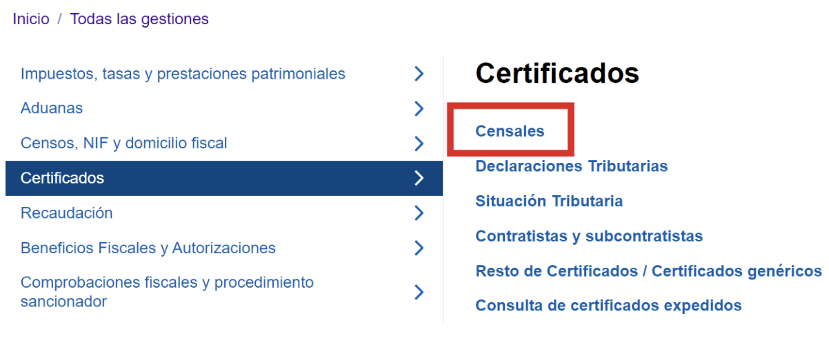 Pantalla de la Agencia Tributaria donde se realiza el tercer paso, clicar