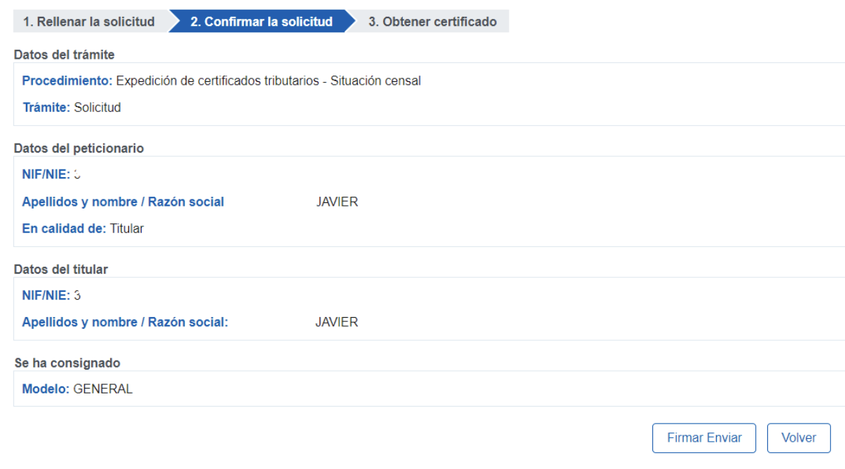 Pantalla de la Agencia Tributaria donde se realiza el séptimo paso, rellenar la información de la pestaña