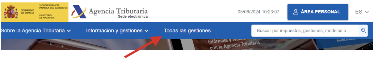 Pantalla de la Agencia Tributaria donde se realiza el primer paso, clicar todas las opciones, para obtener el duplicado del certificado de alta.