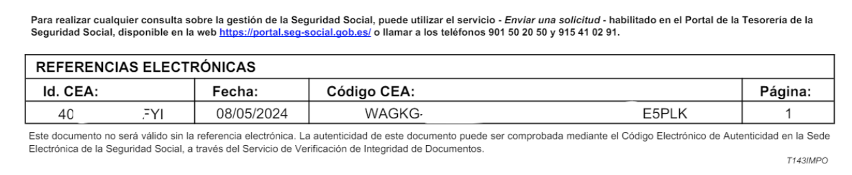 Ejemplo de validez del duplicado de alta en el RETA como justificante de alta autónomo.