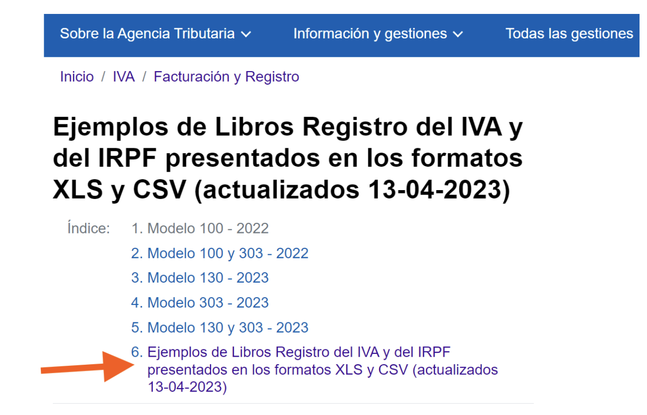 Pantalla de la Agencia Tributaria donde el autónomo encontrará la opción del