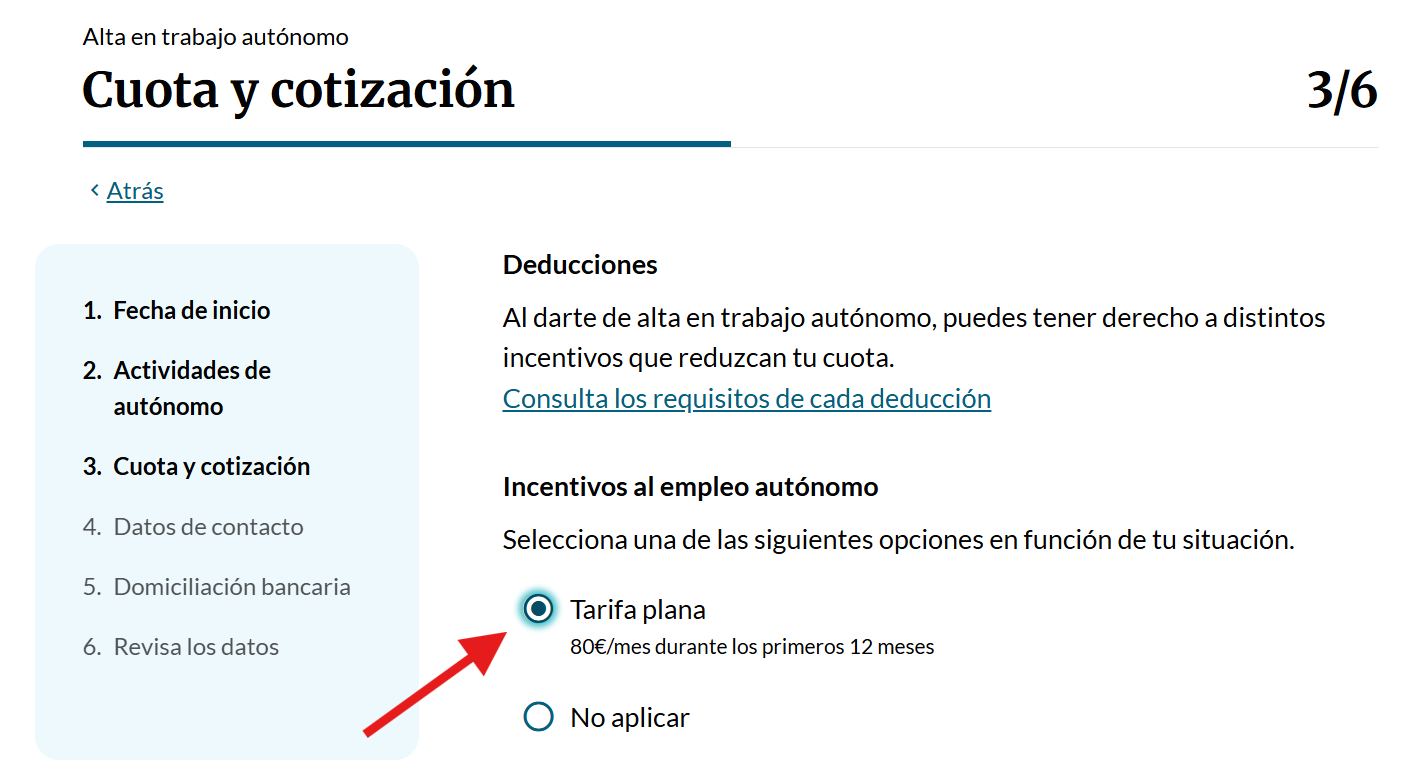 Selecciona la opción de tarifa plana para autónomos en Importass.