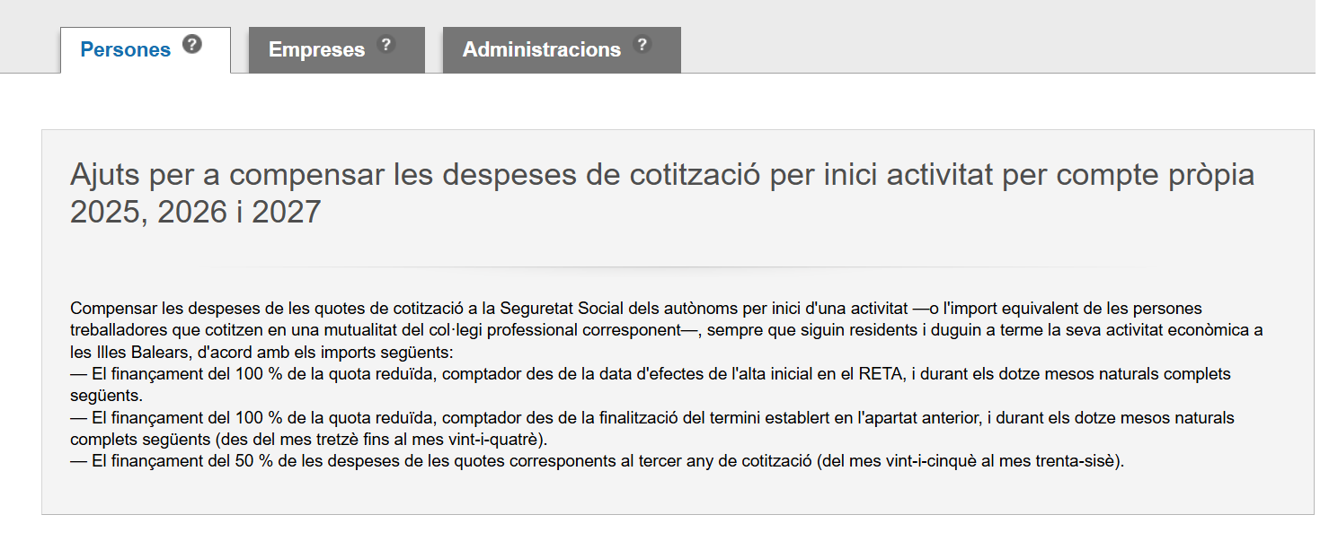 Puedes solicitar la cuota cero de Baleares en la web del CAIB.