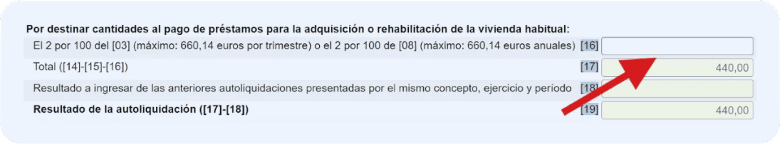 Cómo rellenar el modelo 130: casillas 16 y 17
