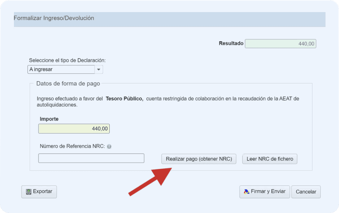 Cómo rellenar el modelo 130: realizar pago