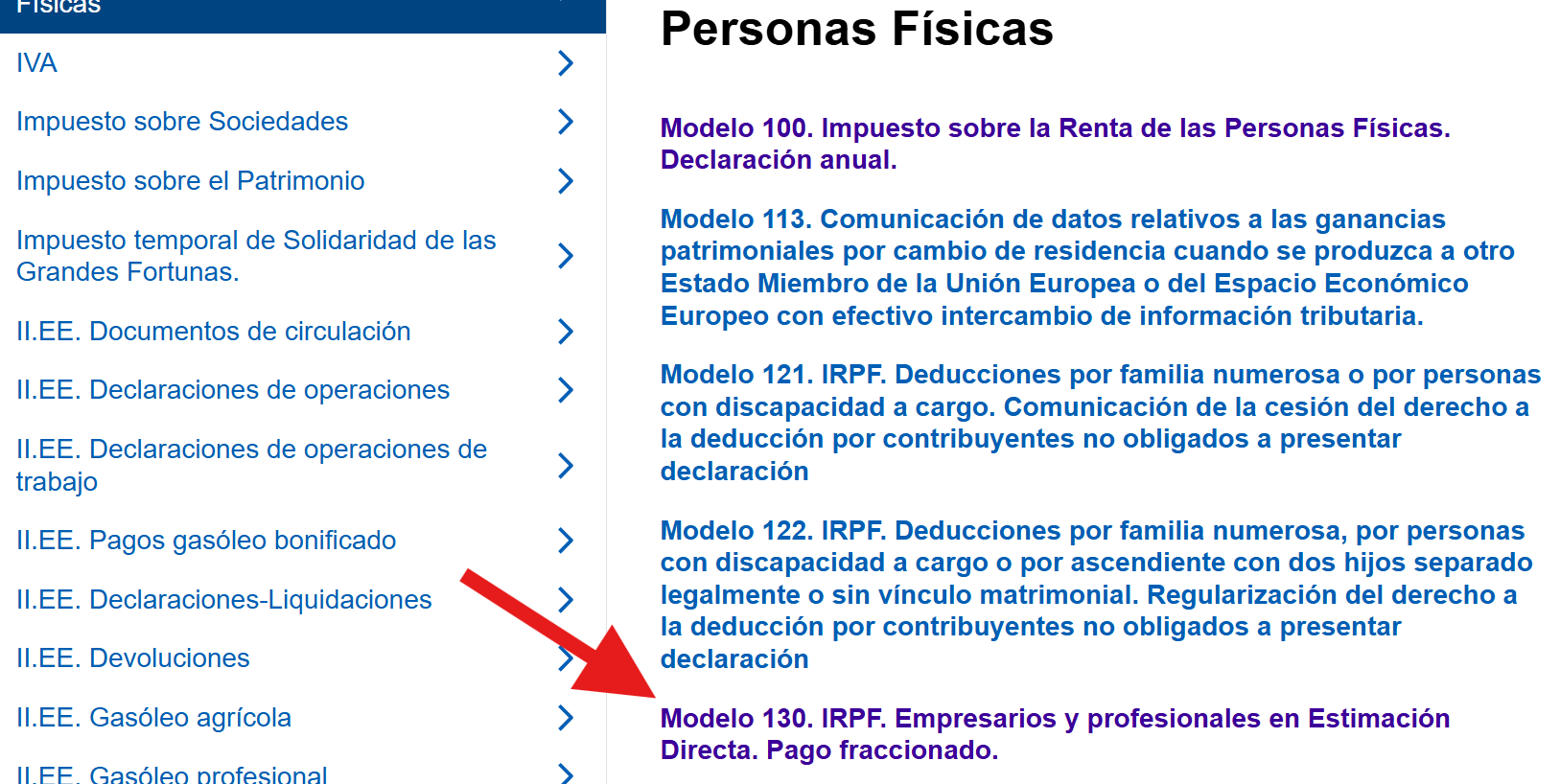 Clica sobre Modelo 130.