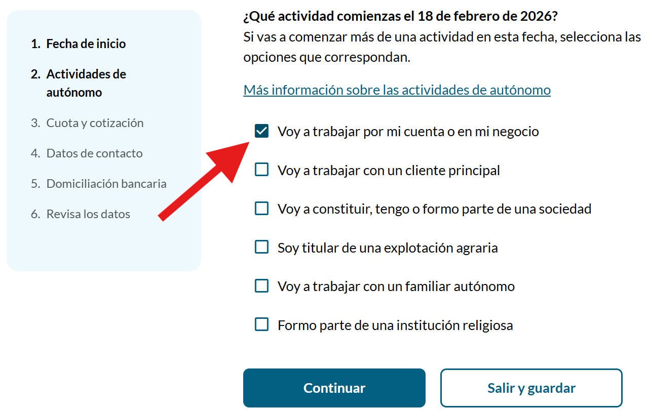 Elige qué tipo de autónomo eres al darte de alta en el RETA.