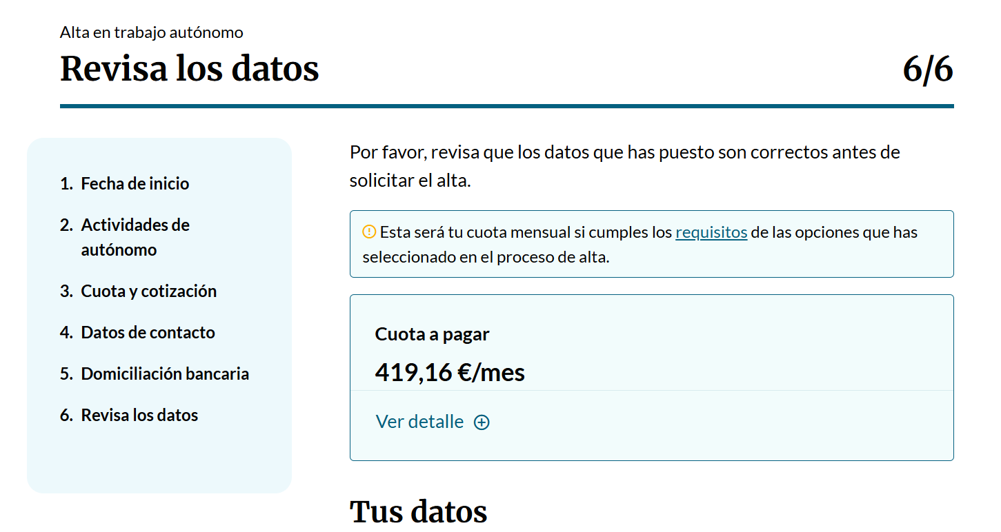 Revisa tus datos de alta en el RETA.